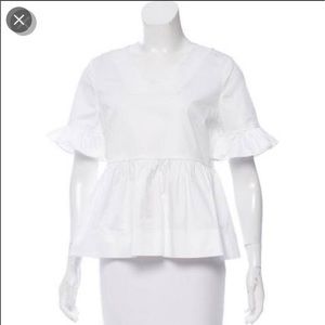 Kate Spade Brooke Street ruffled poplin top - size L
